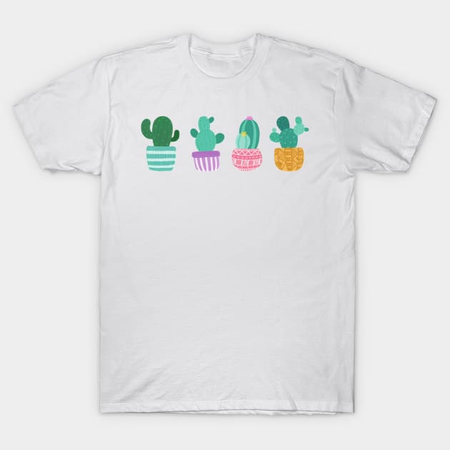 Fab Four: Funky Potted Cactus Set T-Shirt by F-for-Fab